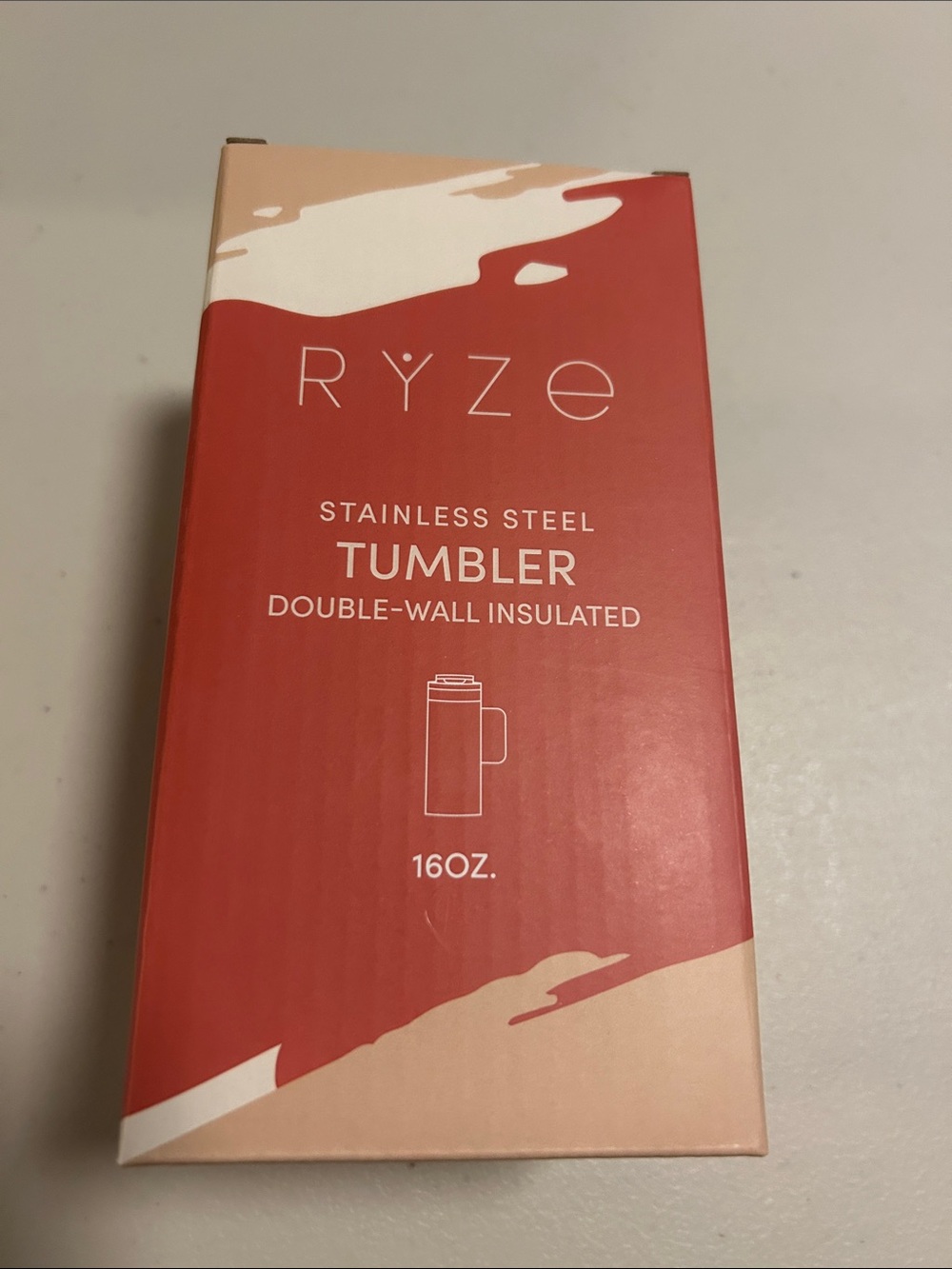 RYZE Stainless Steel Tumbler, yellow, NWT, 16 oz